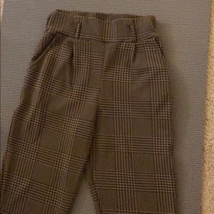 Plaid Straight Leg Pants
